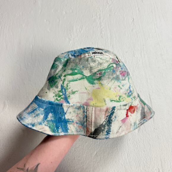 Wrangler Casey Jones Reversible Denim Paint Splatter Bucket Hat - Picture 1 of 7